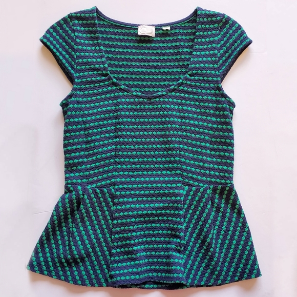 Anthro 9-h15 StCl Peplum short sleeve top size xs - Picture 4 of 8